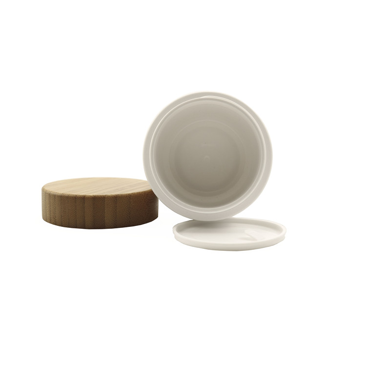 30g 50g 100g 150g 200g 250g PET PP frosted clear white bamboo cosmetic packaging jar with bamboo