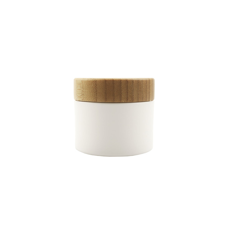 30g 50g 100g 150g 200g 250g PET PP frosted clear white bamboo cosmetic packaging jar with bamboo