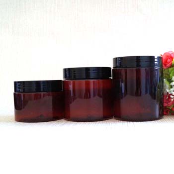 30g 50g 100g 150g 200g 250g brown PET plastic jars for lotion with black plastic screw cap