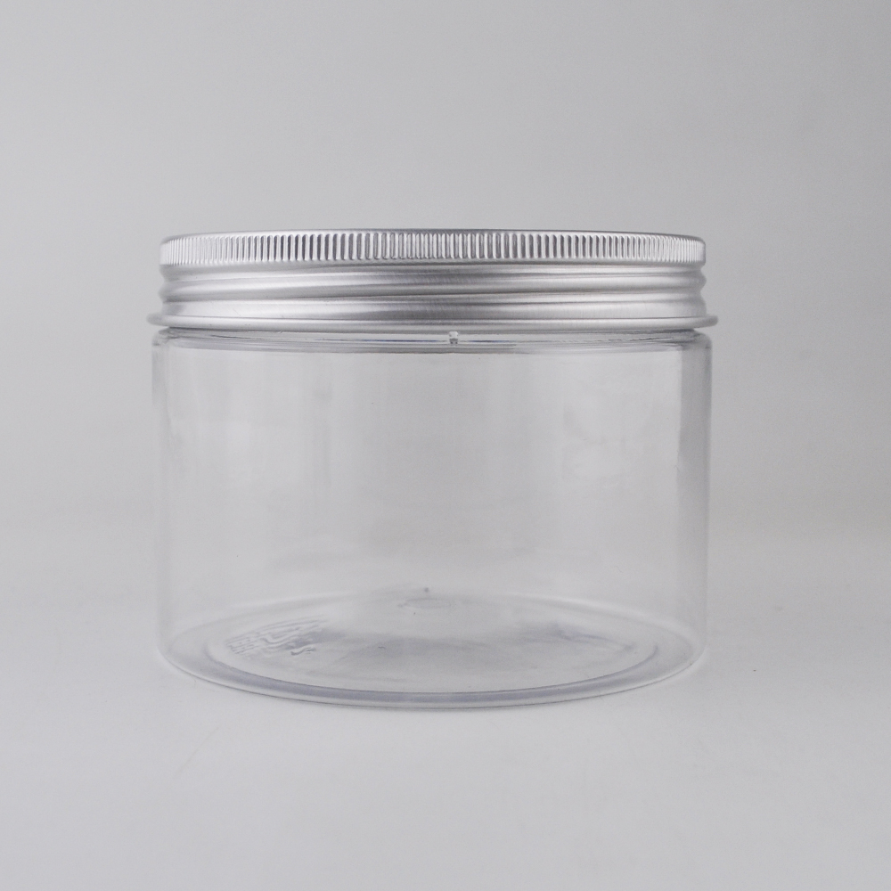 30g 50g 100g 150g 200g 300g 400g 500g empty cosmetic clear plastic face cream container pet plastic jar with aluminum lid