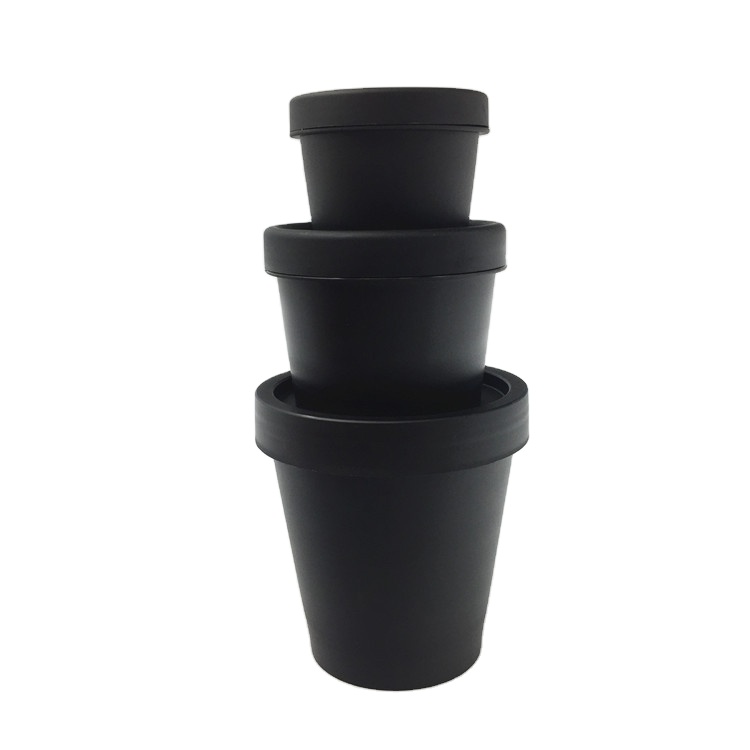 30g 50g 100g 150g 200g Black Plastic Cream Containers DIY Cosmetic PP Box Face Mask Jar
