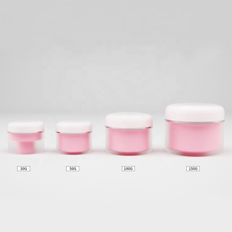 30g/50g/100g/150g PP pink plastic jars with screw cap cosmetic jars for face cream