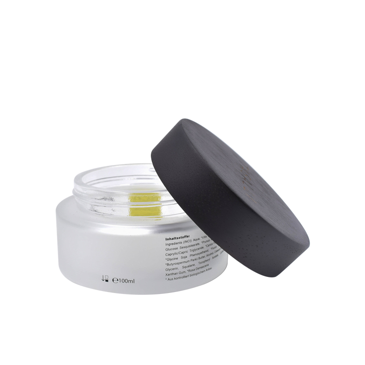 30g 50g 100g 200g 250g Black wooden lid large glass empty jar for cosmetic lotion body butter