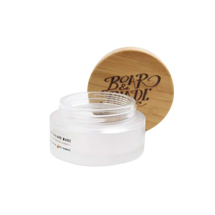 30g 50g 100g 200g wholesale cosmetic glass jar bamboo wood cap