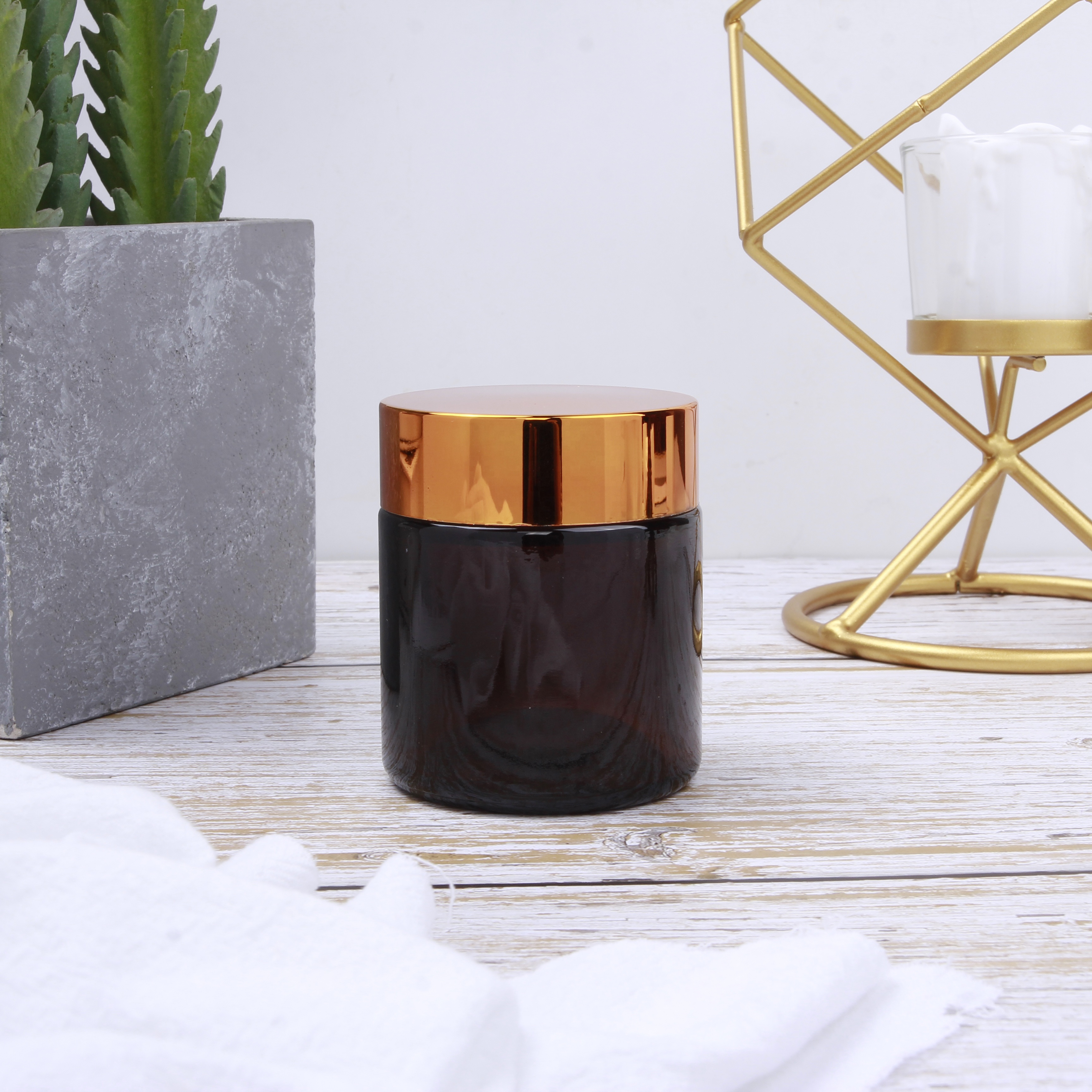 30g 50g 100g Amber Glass Candle Jar Straight Sided Amber Jar With Screw Top