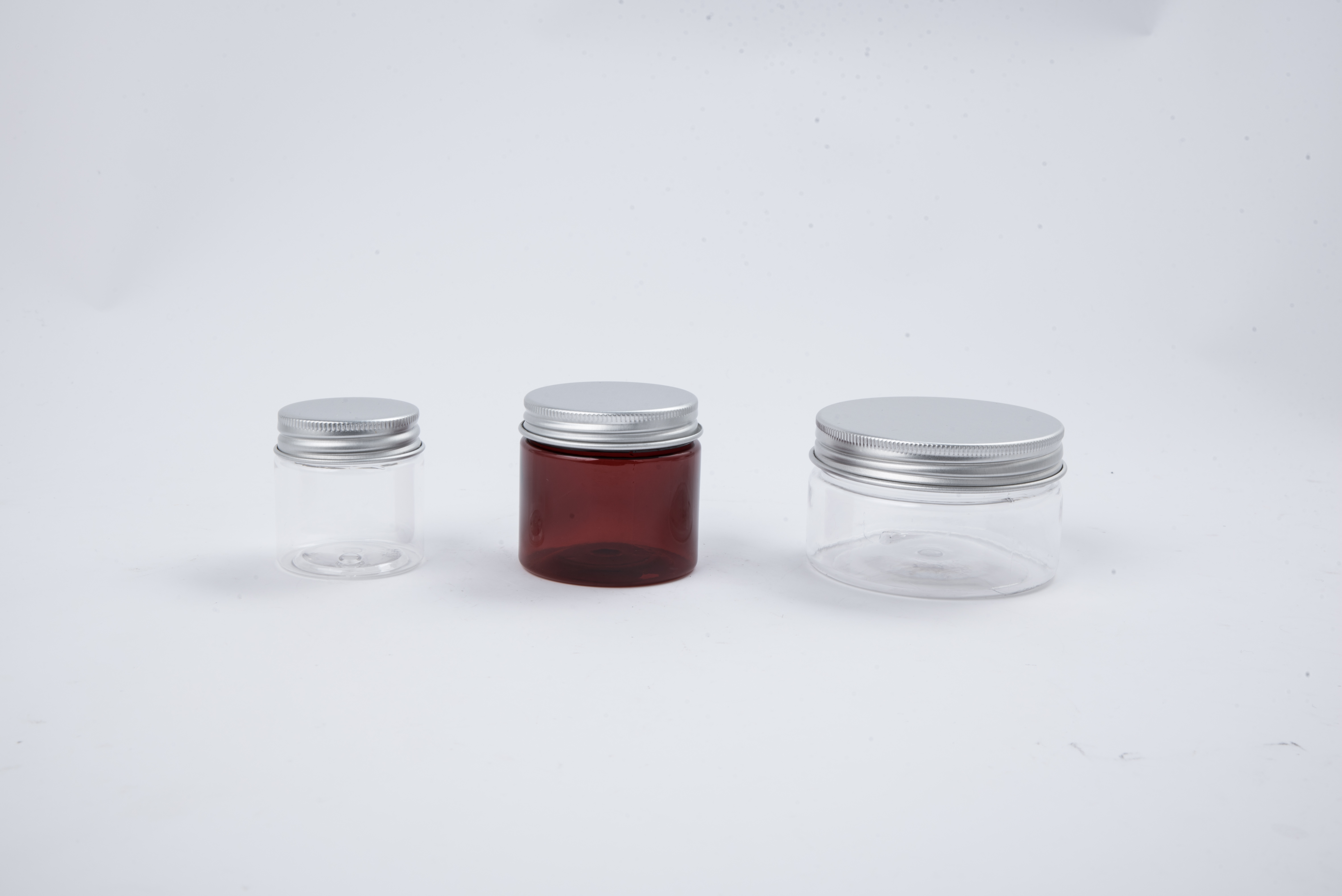 30g 50g 100g Amber PET Jar with aluminum lid