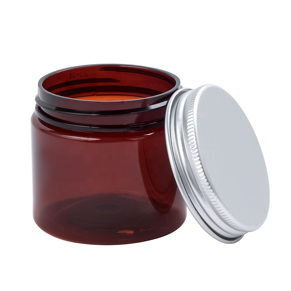 30g 50g 100g Amber PET Jar with aluminum lid
