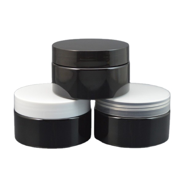 30g 50g 100g Black Cosmetic Container Cream Jar Empty Hair Reuse Container With Lids Printable Custom Logo