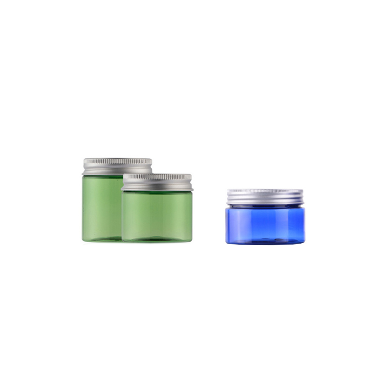 30g 50g 100g Cosmetic Packaging Container Clear Green Amber Blue Plastic Cream Jar
