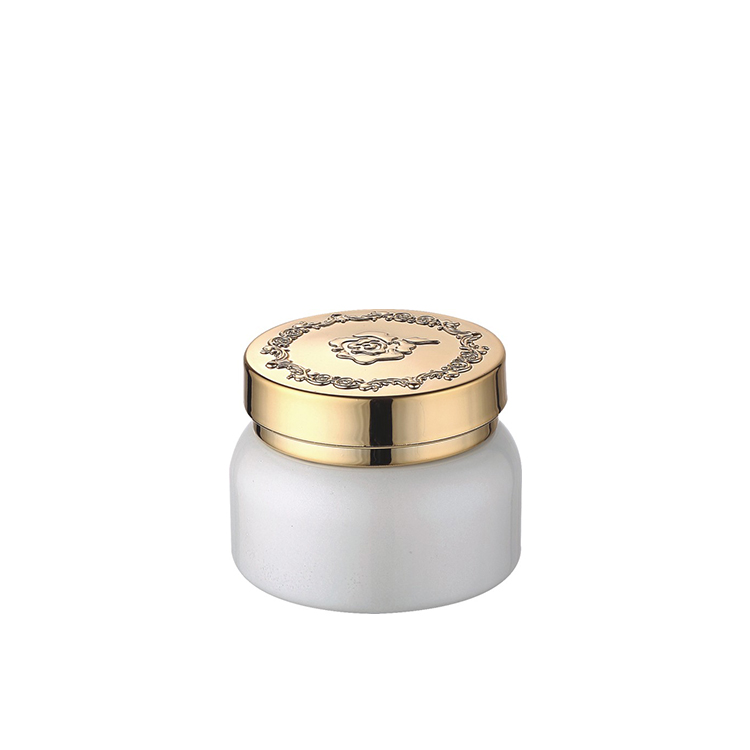 30g 50g 100g Cosmetic packaging Frosted glass jar with rose gold aluminum cap