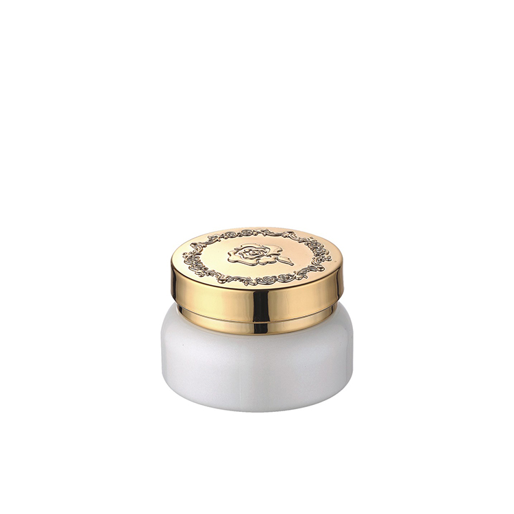 30g 50g 100g Cosmetic packaging Frosted glass jar with rose gold aluminum cap