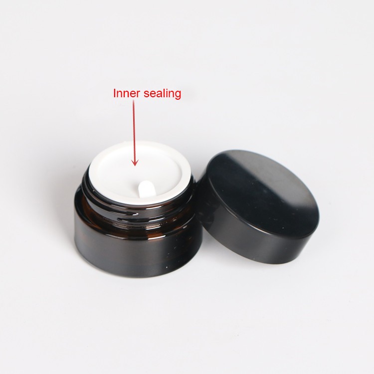 30g 50g 100g Cosmetic packaging round green glass cream jar with plastic cap
