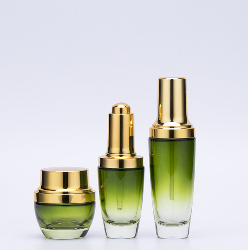 30g 50g 100g Empty Jars Essential Oil Serum Skin Care Skincare Liquid Glass Luxury Cosmetic Packaging Lotion Bottle with Pump