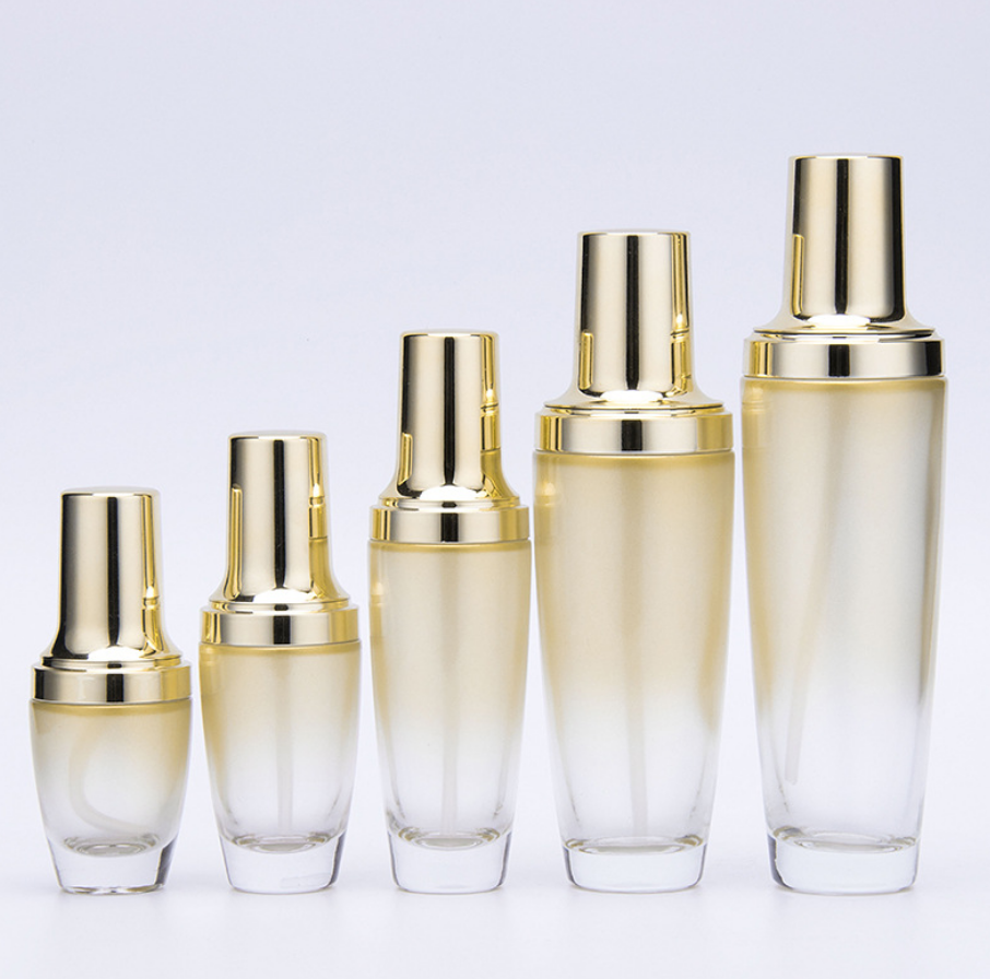 30g 50g 100g Empty Jars Essential Oil Serum Skin Care Skincare Liquid Glass Luxury Cosmetic Packaging Lotion Bottle with Pump