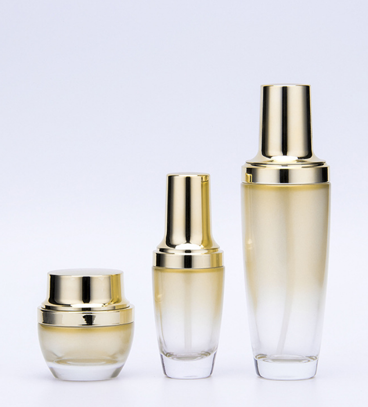 30g 50g 100g Empty Jars Essential Oil Serum Skin Care Skincare Liquid Glass Luxury Cosmetic Packaging Lotion Bottle with Pump