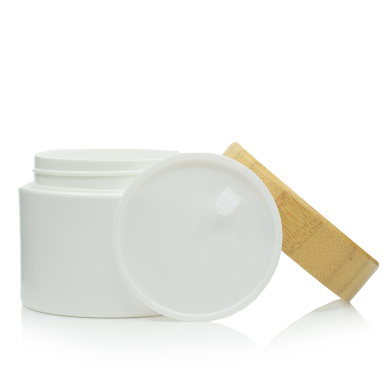 30g 50g 100g Flat Shoulder Cosmetic Cream Glass Jar With /Bamboo Lid