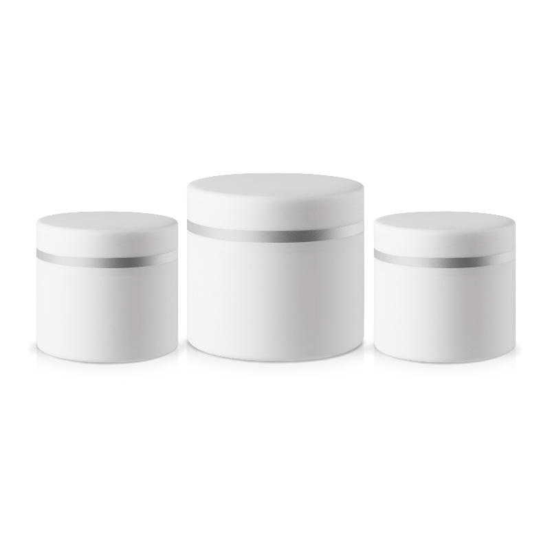 30g 50g 100g High quality Empty PP Frosted White double-layer Skin care  cream jars Hot silver edge Plastic jars