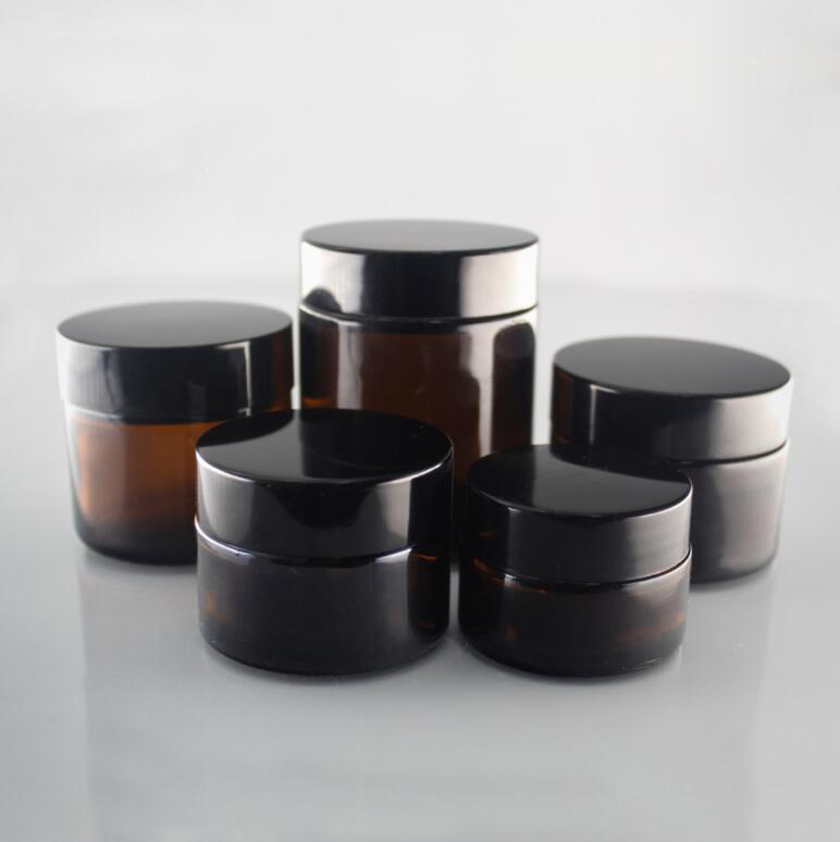 30g 50g 100g Round Lotion Packing Amber Acrylic Glass Cosmetic Makeup Eye Cream Jar Bottle