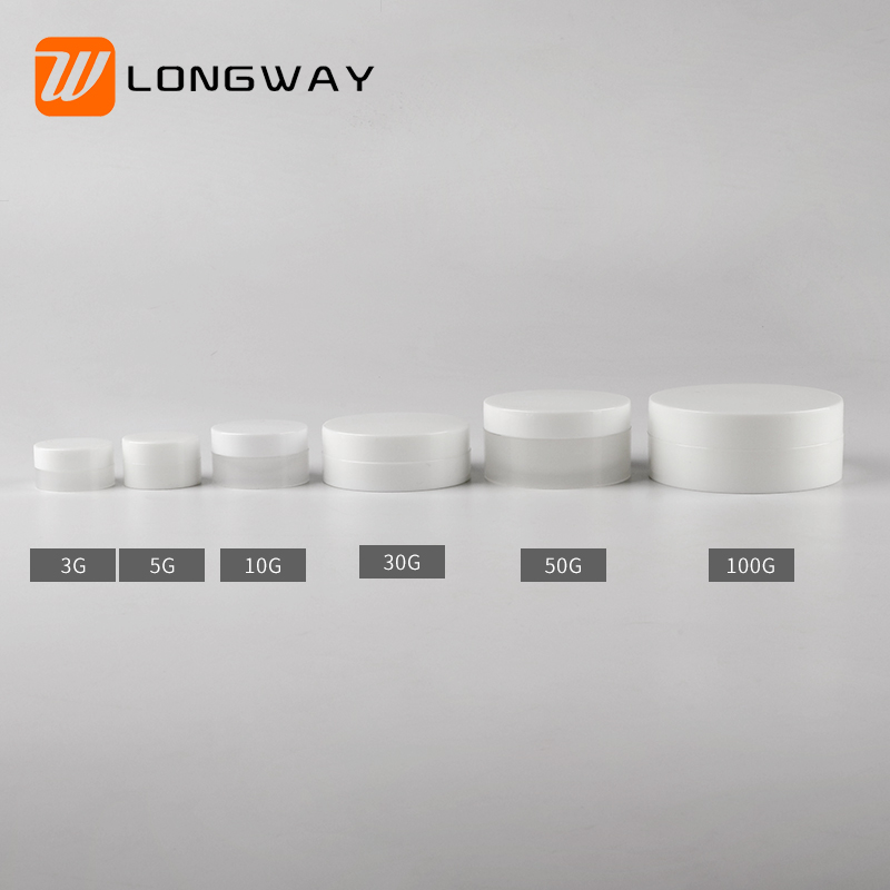 30g 50g 100g Sunk Bottom White Empty Round Cosmetic Plastic Cream Jar with Lid for Lip Balm Body Container Packaging