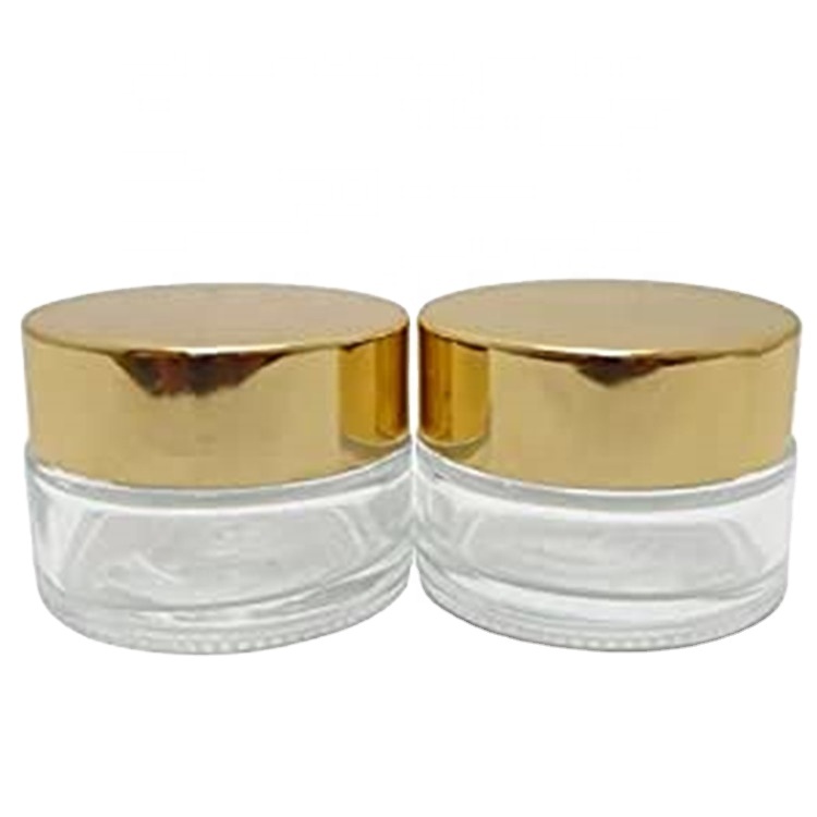 30g 50g 100g Transparent And Frosted Glass Cream Jar Bamboo Lid Jar