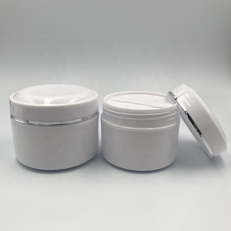 30g 50g 100g White empty cosmetic packaging plastic cream jar with lid spoon for lip balm body container