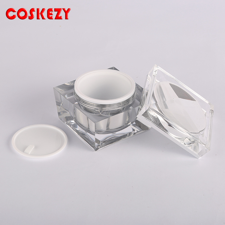 30g 50g 100g colorful acrylic square cream jar cream jar with screw cap cosmetic square jar
