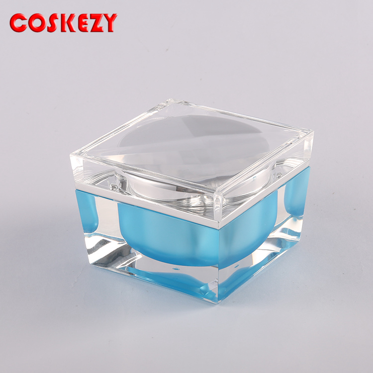 30g 50g 100g colorful acrylic square cream jar cream jar with screw cap cosmetic square jar
