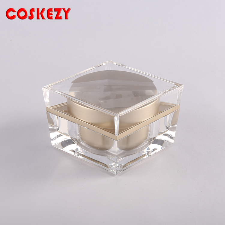 30g 50g 100g colorful acrylic square cream jar cream jar with screw cap cosmetic square jar