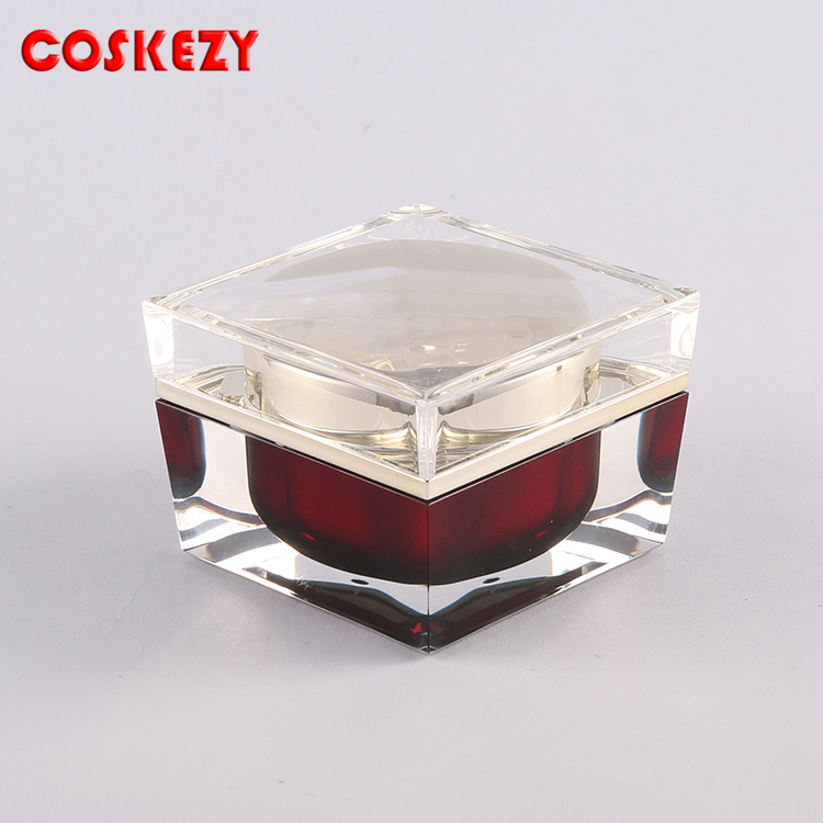 30g 50g 100g colorful acrylic square cream jar cream jar with screw cap cosmetic square jar