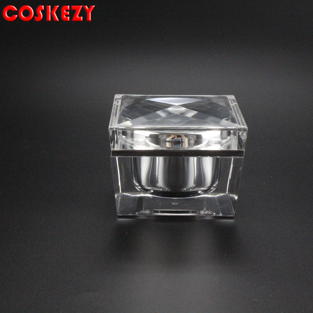 30g 50g 100g colorful acrylic square cream jar cream jar with screw cap cosmetic square jar