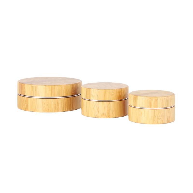 30g 50g 100g cosmetic bamboo cream jars with aluminium liner