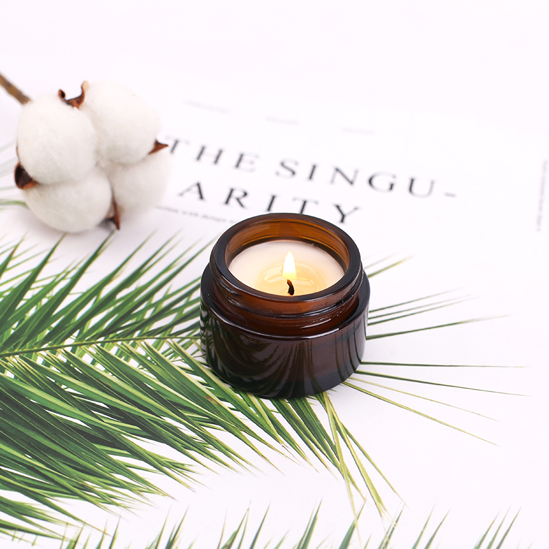 30g 50g 100g empty cosmetic container amber glass jar 30ml skincare packaging candle glass jar