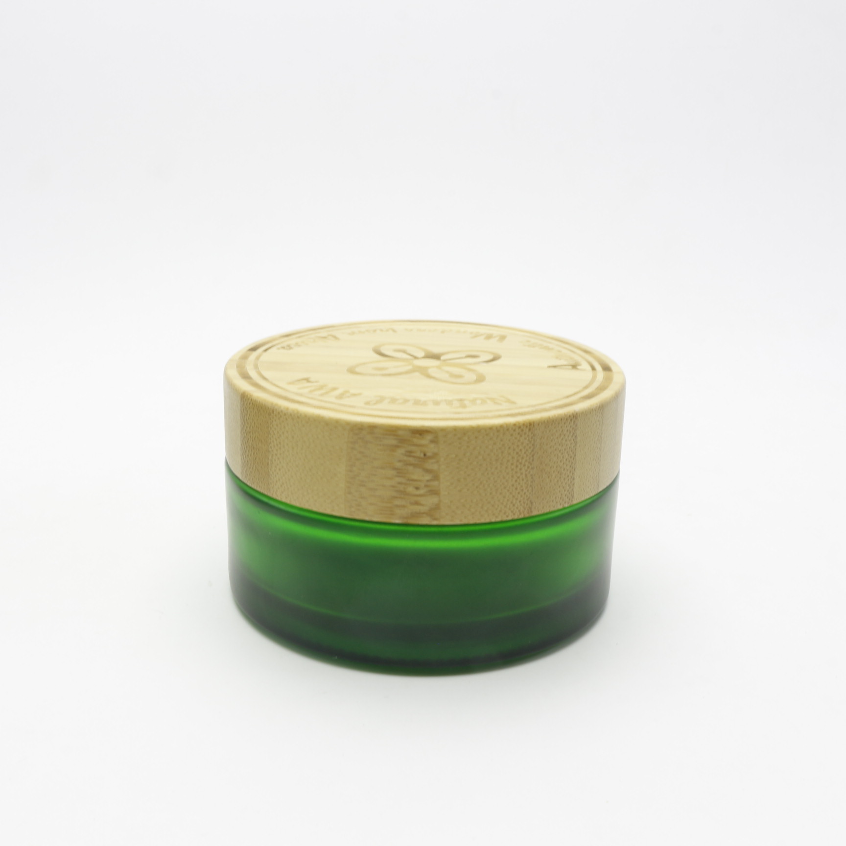 30g 50g 100g frosted glass cosmetic jar with wooden top for skincare GJ-256K