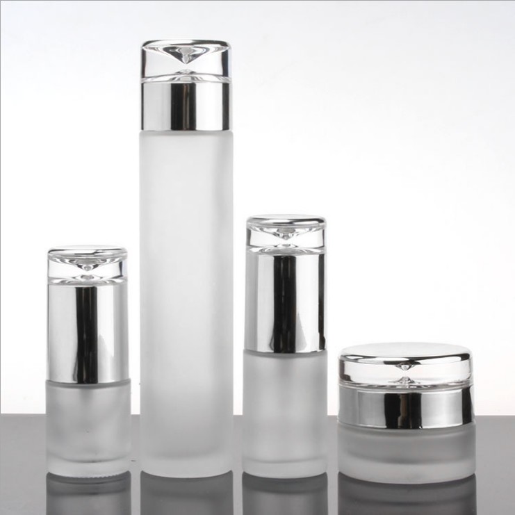 30g 50g 100ml 150ml personal care  luxury cosmetic packaging suit  bamboo cap clear and frosted glass with lotion pump