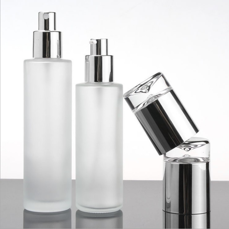 30g 50g 100ml 150ml personal care luxury cosmetic packaging suit bamboo cap clear and frosted glass with lotion pump