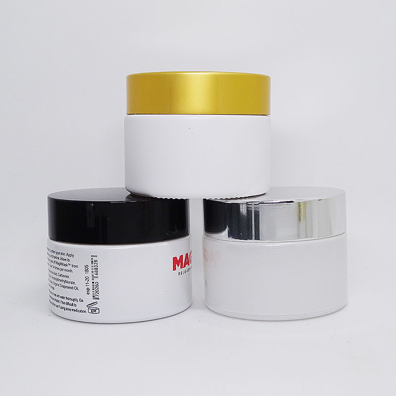 30g 50g 100ml beauty face skin care cream screen printing custom yellow green glass cosmetic cream jar
