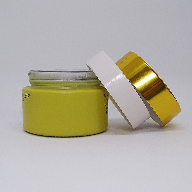 30g 50g 100ml beauty face skin care cream screen printing custom yellow green glass cosmetic cream jar