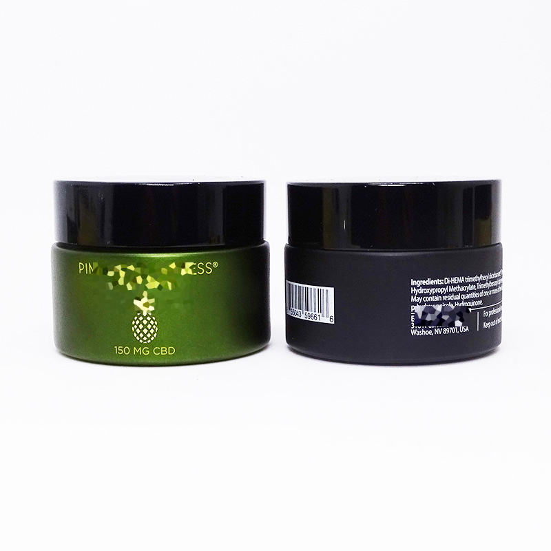 30g 50g 100ml beauty face skin care cream screen printing custom yellow green glass cosmetic cream jar