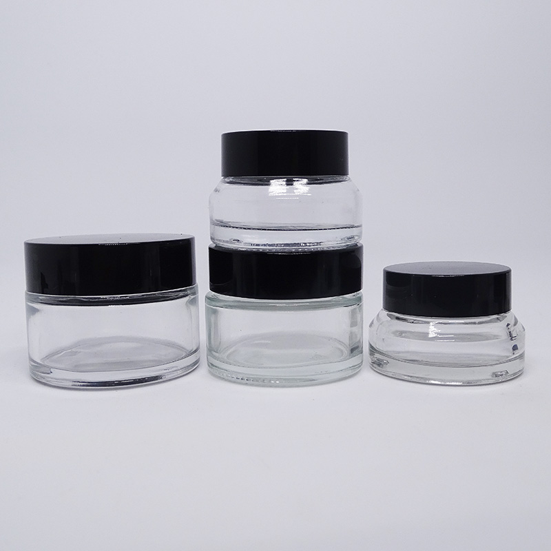 30g 50g 100ml beauty face skin care cream screen printing custom yellow green glass cosmetic cream jar