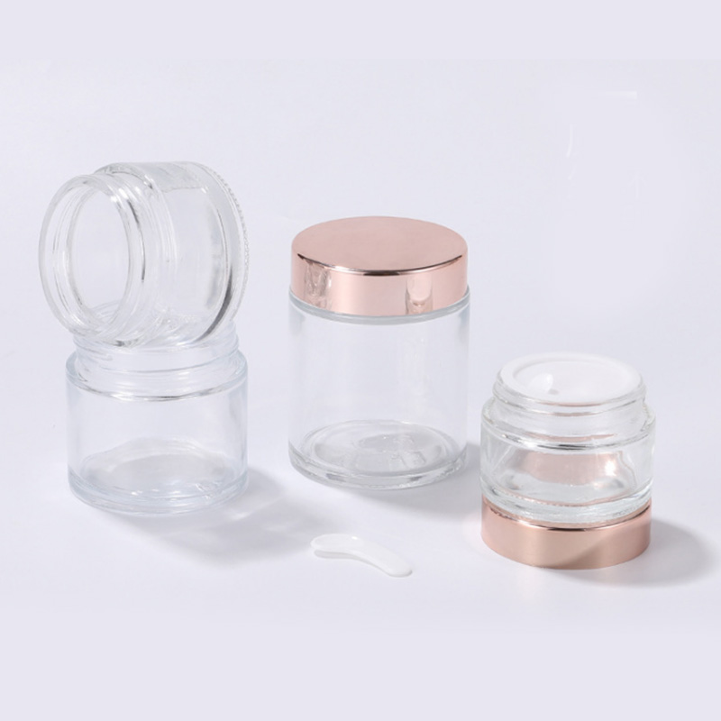30g 50g 100ml jars cosmetics 2oz 10 gram 15ml 50ml 50g 20g clear luxury pink rose gold glass pink cosmetic jar