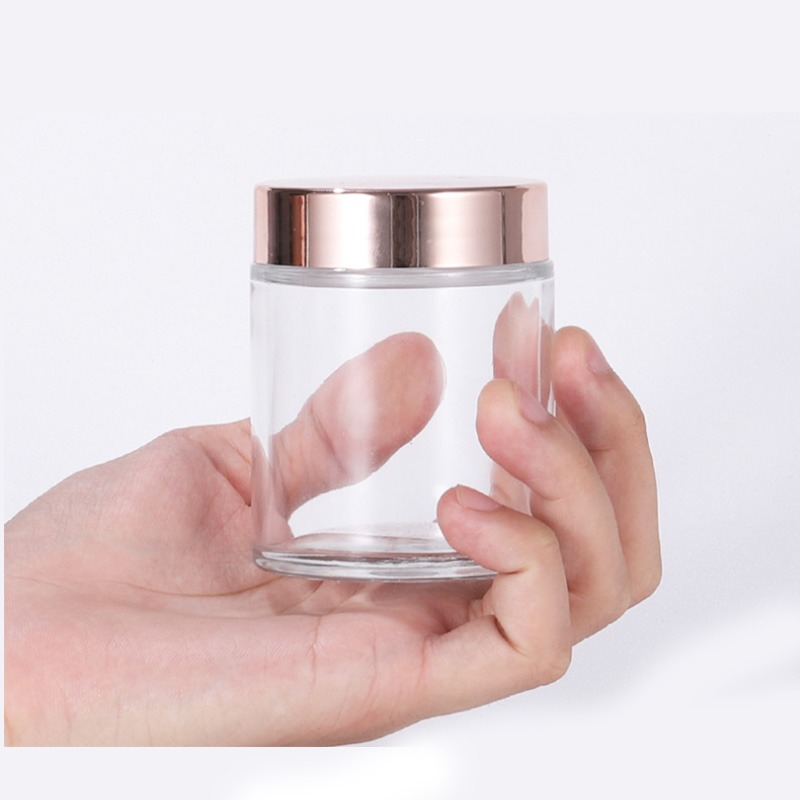 30g 50g 100ml jars cosmetics 2oz 10 gram 15ml 50ml 50g 20g clear luxury pink rose gold glass pink cosmetic jar