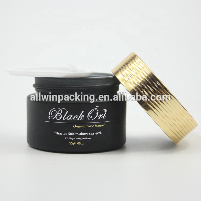 30g 50g 1oz 2oz 4oz High quality frosted clear cosmetic glass jar cream glass jar with logo printing with bamboo lid