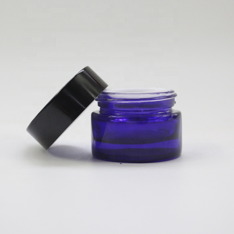 30g 50g 1oz 2oz 4oz High quality frosted clear cosmetic glass jar cream glass jar with logo printing with bamboo lid