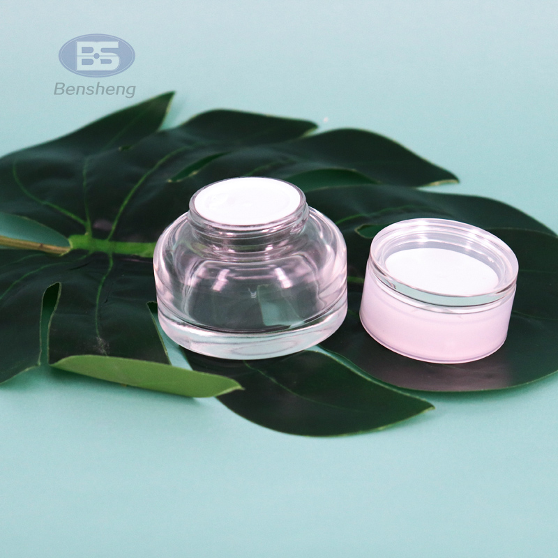 30g 50g 30ml 40ml 50ml 60ml 80ml 100ml 120ml Cosmetic Set Bottles Face Cream Glass Jar Body Oil Container with Lotion Pump Cap