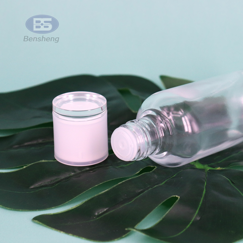 30g 50g 30ml 40ml 50ml 60ml 80ml 100ml 120ml Cosmetic Set Bottles Face Cream Glass Jar Body Oil Container with Lotion Pump Cap