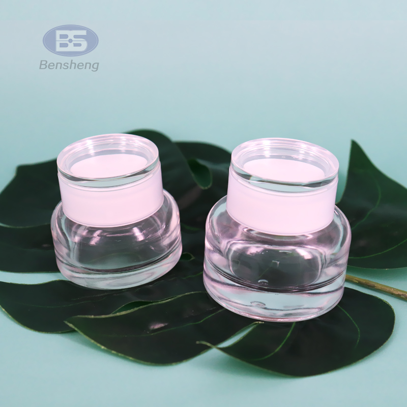 30g 50g 30ml 40ml 50ml 60ml 80ml 100ml 120ml Cosmetic Set Bottles Face Cream Glass Jar Body Oil Container with Lotion Pump Cap