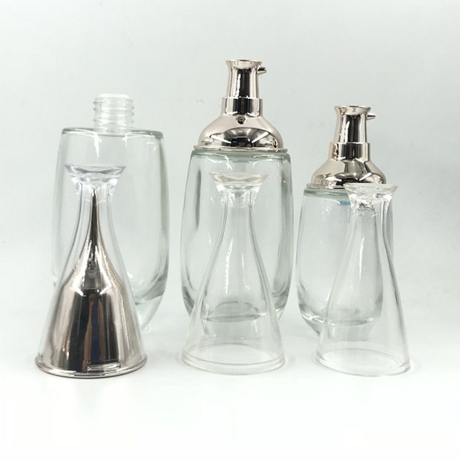 30g 50g 40ml 100ml 120ml Luxury Packaging Blue Color Empty Cosmetic Sets Spray Glass Bottle With Pump
