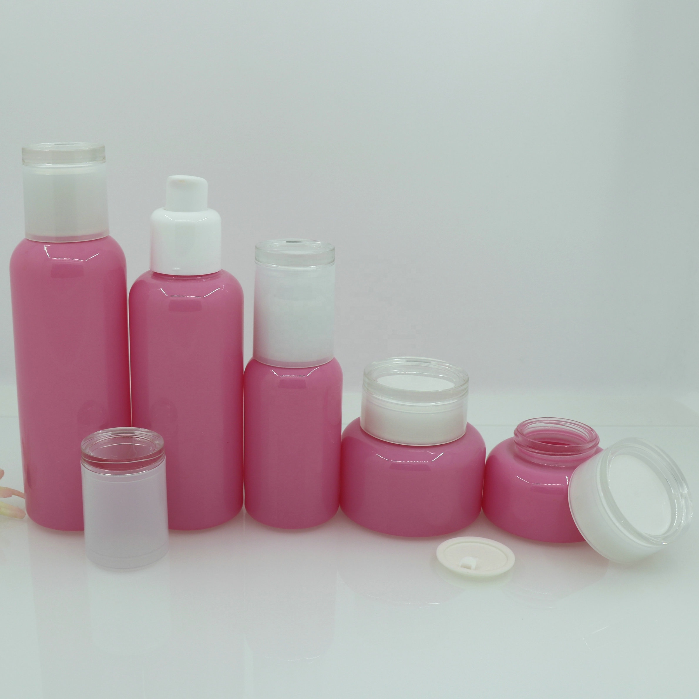 30g 50g 45ml 100ml 120ml frosted glass cosmetic lotion pump bottles and jars luxury cosmetic packaging sets