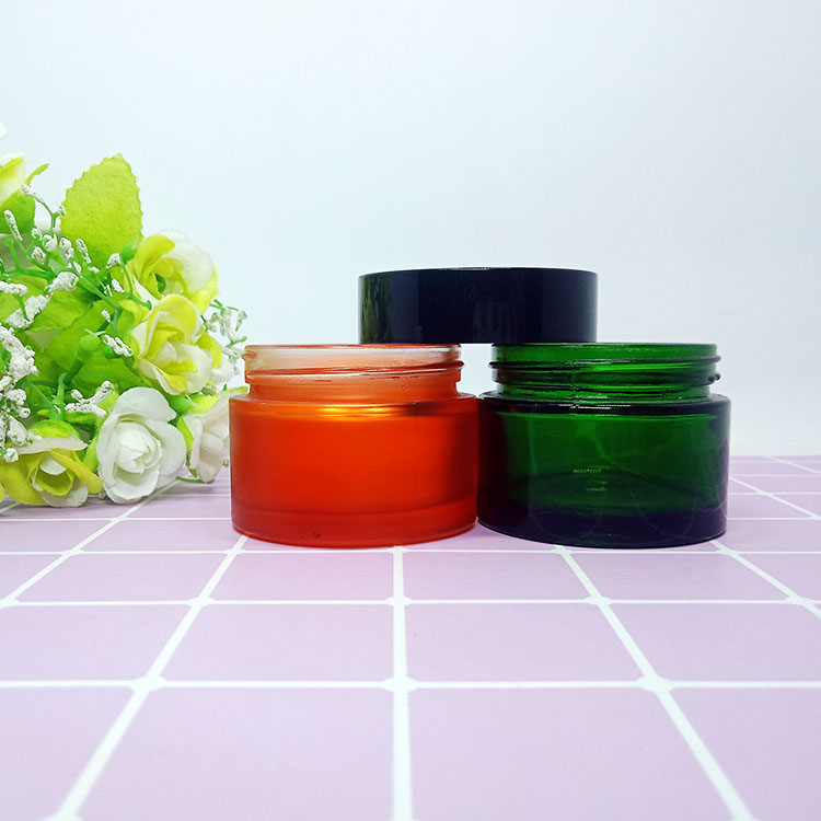 30g 50g 60g 100g pink and purple glass jar cosmetic cream jar with aluminum lid