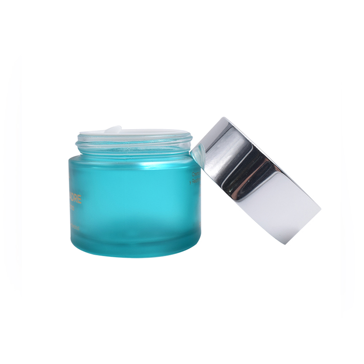 30g 50g 60g custom cosmetic glass jar cosmetics glass jar with silver lid